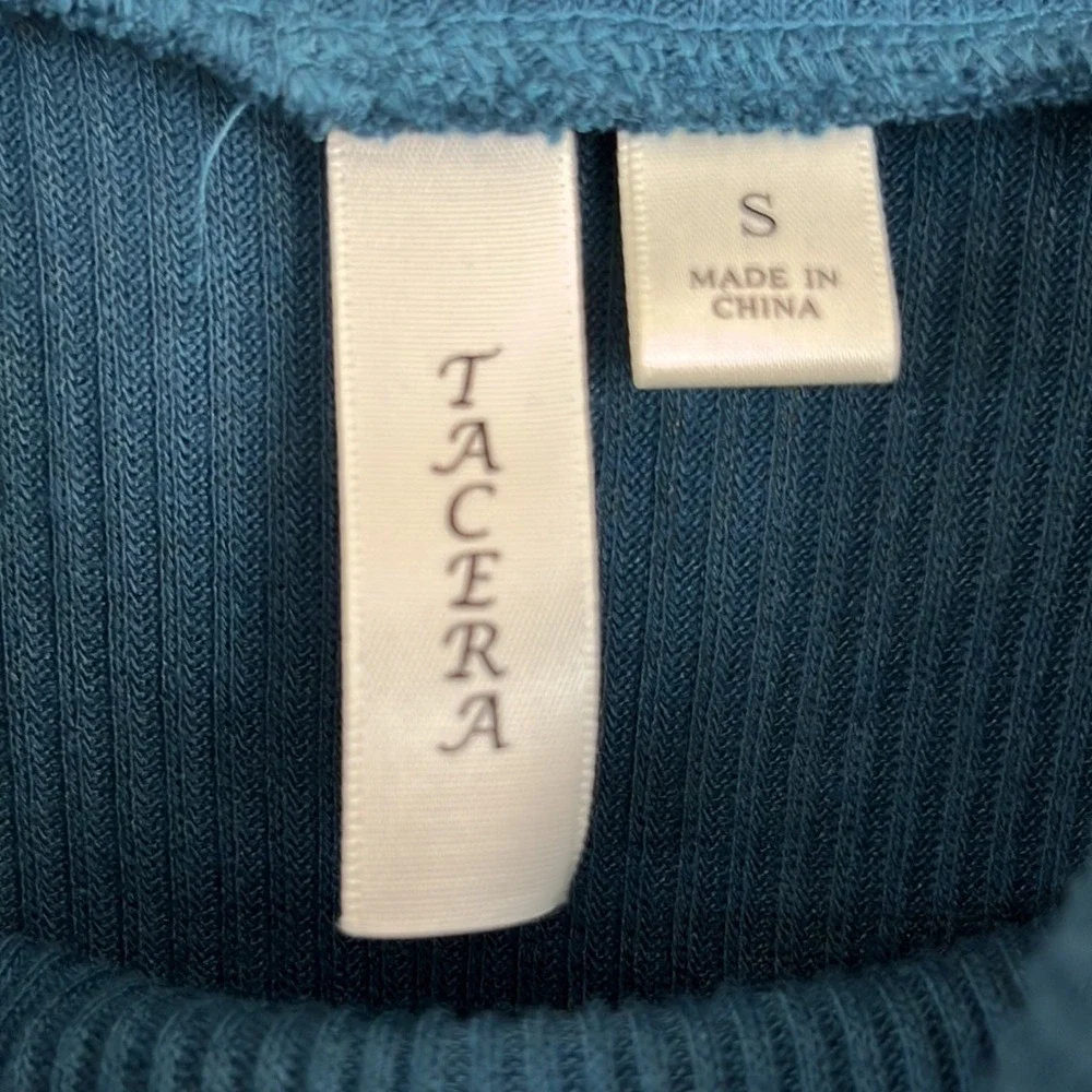 TACERA Elegant Teal Cowl Neck Sleeveless Knit Dress Women's S‎